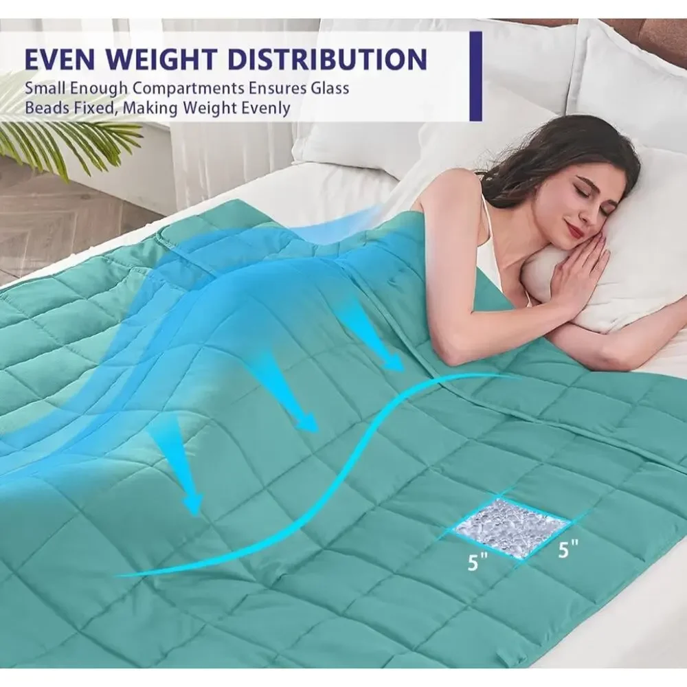 Weighted Blanket 12Lbs Cooling Heavy Blanket Twin Size Machine Washable